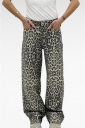 jeans elasticizzato wide leg leopard